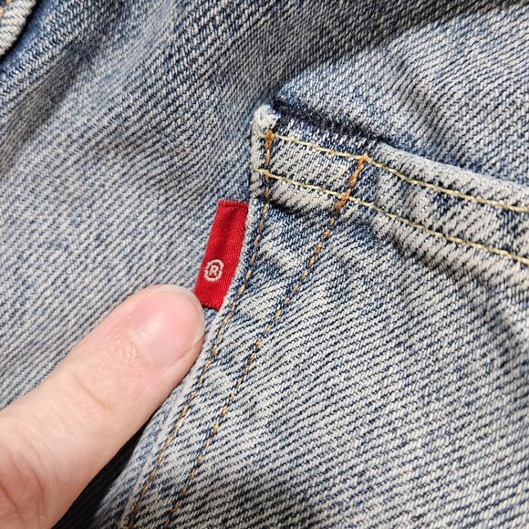 Levis 501 CT Jeans 34X32 Taper Fit Distressed Button Fly Denim READ - Picture 7 of 11
